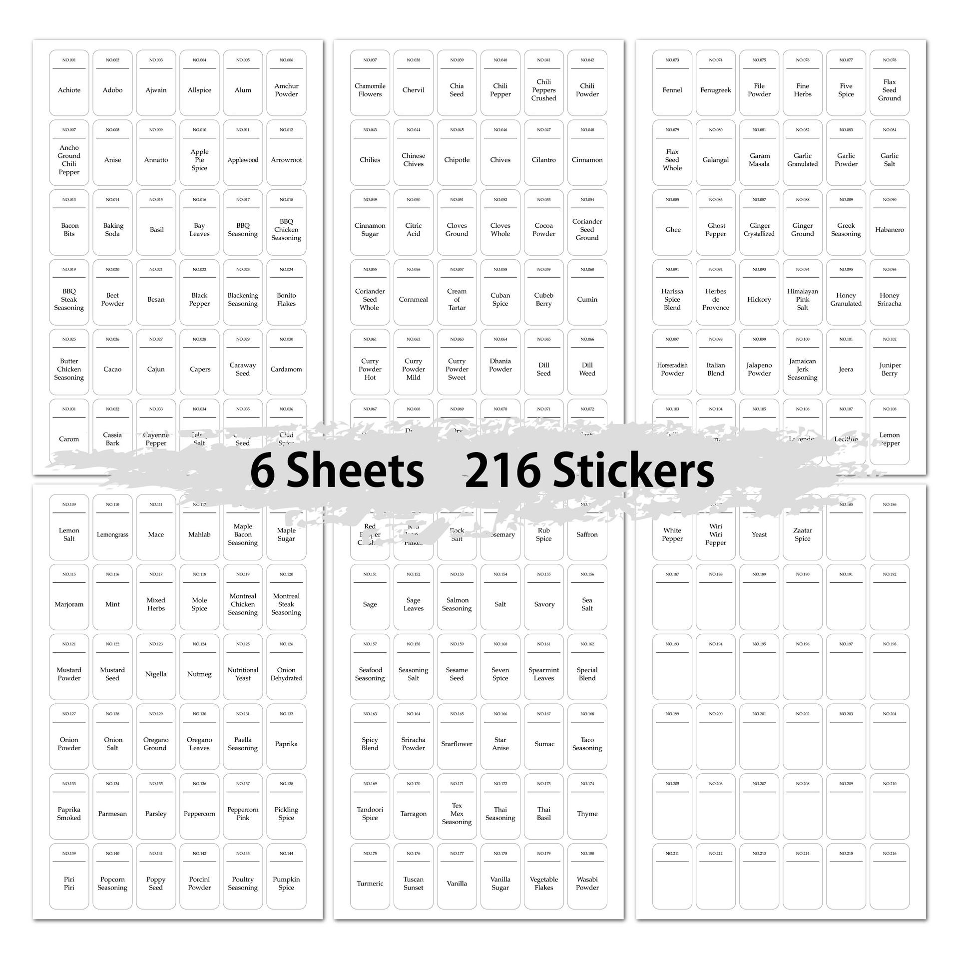 216 szt. Etykiety na słoiki z  – Kitchen.Baking Labels recenzja i cena