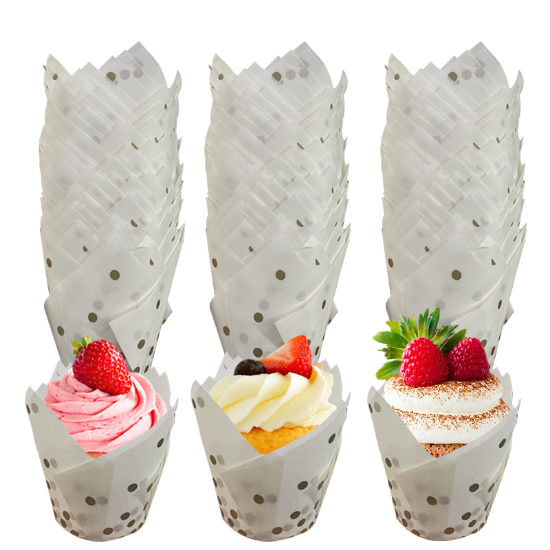 50/100 szt. Złote papilotki w  – Kitchen Paper For Baking recenzja i cena